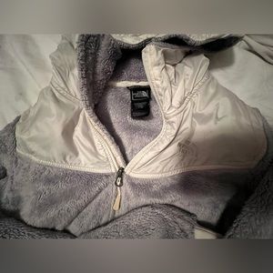 Grey north face hoodie zipper jacket